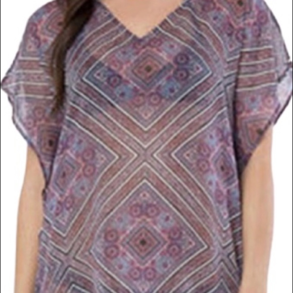 O’Neill Women’s Bali purple printed lightweight beach cover up size extra small